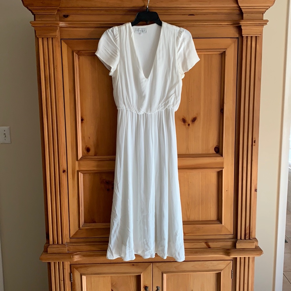 White WAYF Midi Dress